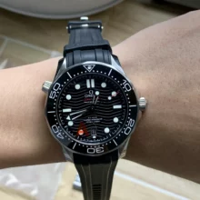 Omega Seamaster Diver 300M VSF 1:1 Best Edition Black Ceramic Black Dial on Black Rubber strap VS8800