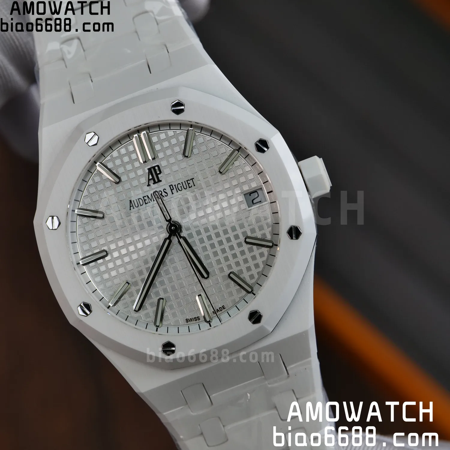 AP Royal Oak 41mm 15500 White Ceramic APSF 1:1 Best Edition White Dial on Ceramic Bracelet A4302 69 ee5c459bc0adeca AMO Watch