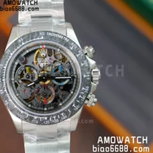 Rolex Daytona Artisans de Geneve SS ADGF Best Edition Skeleton Dial Carbon Bezel on SS Bracelet SA4130
