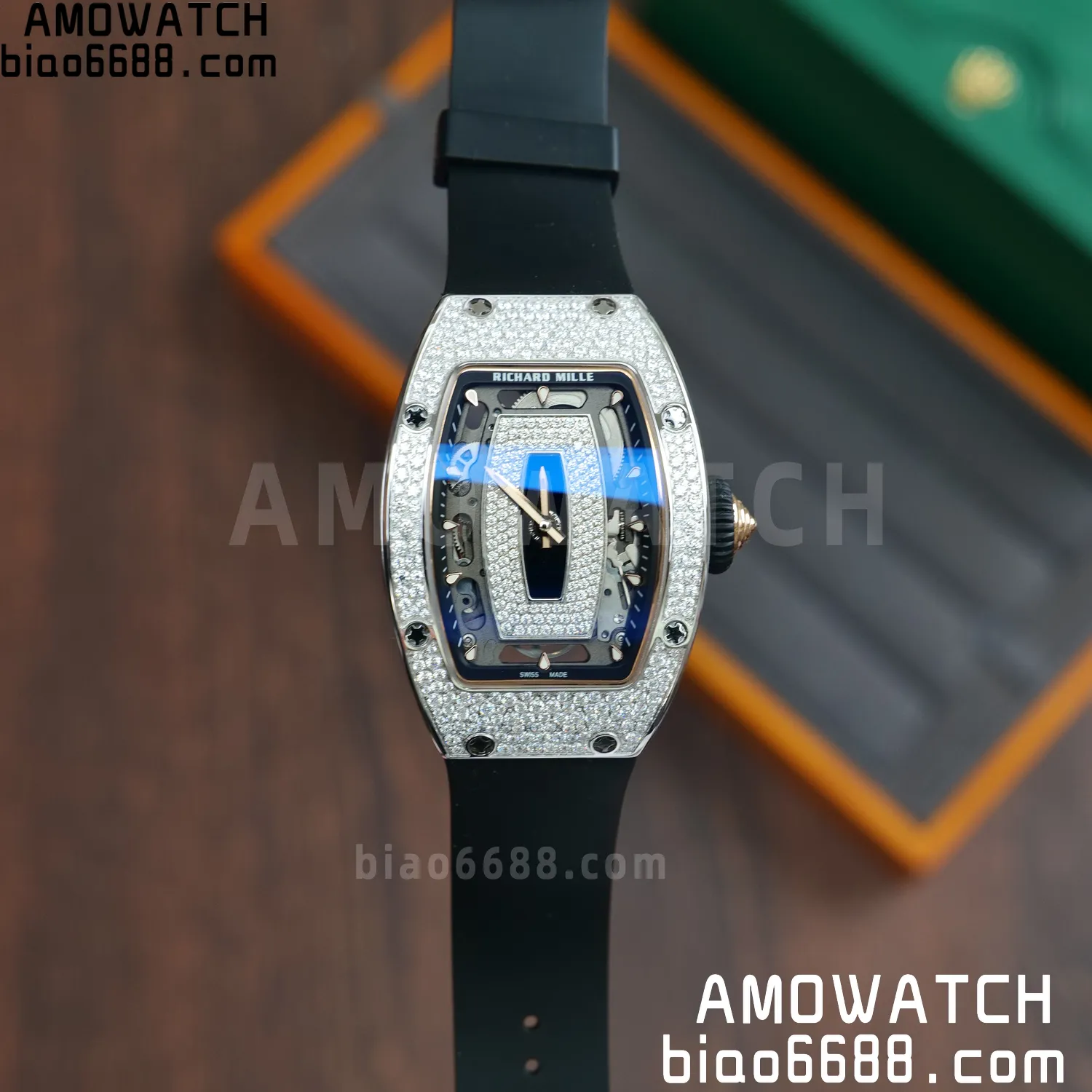 Richard Mille RM07 RM07-01 Ladies ZF 1:1 Best Edition Black Diamonds Dial Black Rubber Strap 60 17a995d452d7d8a 阿默表行AmoWatch
