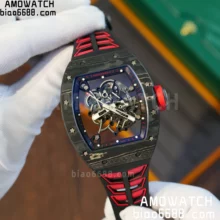 Richard Mille RM055 NTPT APSF 1:1 Best Edition Black/Red Shark fin strap
