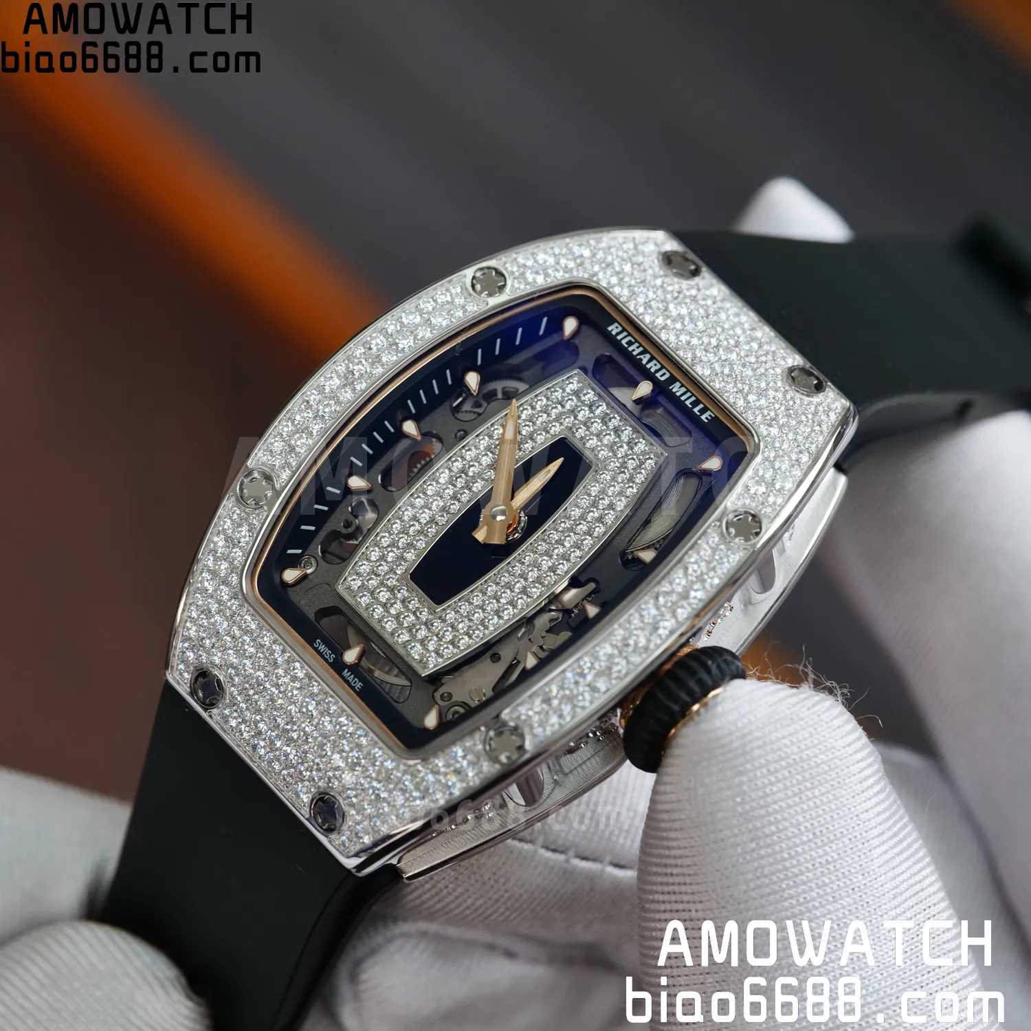 Richard Mille RM07 RM07-01 Ladies ZF 1:1 Best Edition Black Diamonds Dial Black Rubber Strap 67 4c2e0b79c2425aa 阿默表行AmoWatch