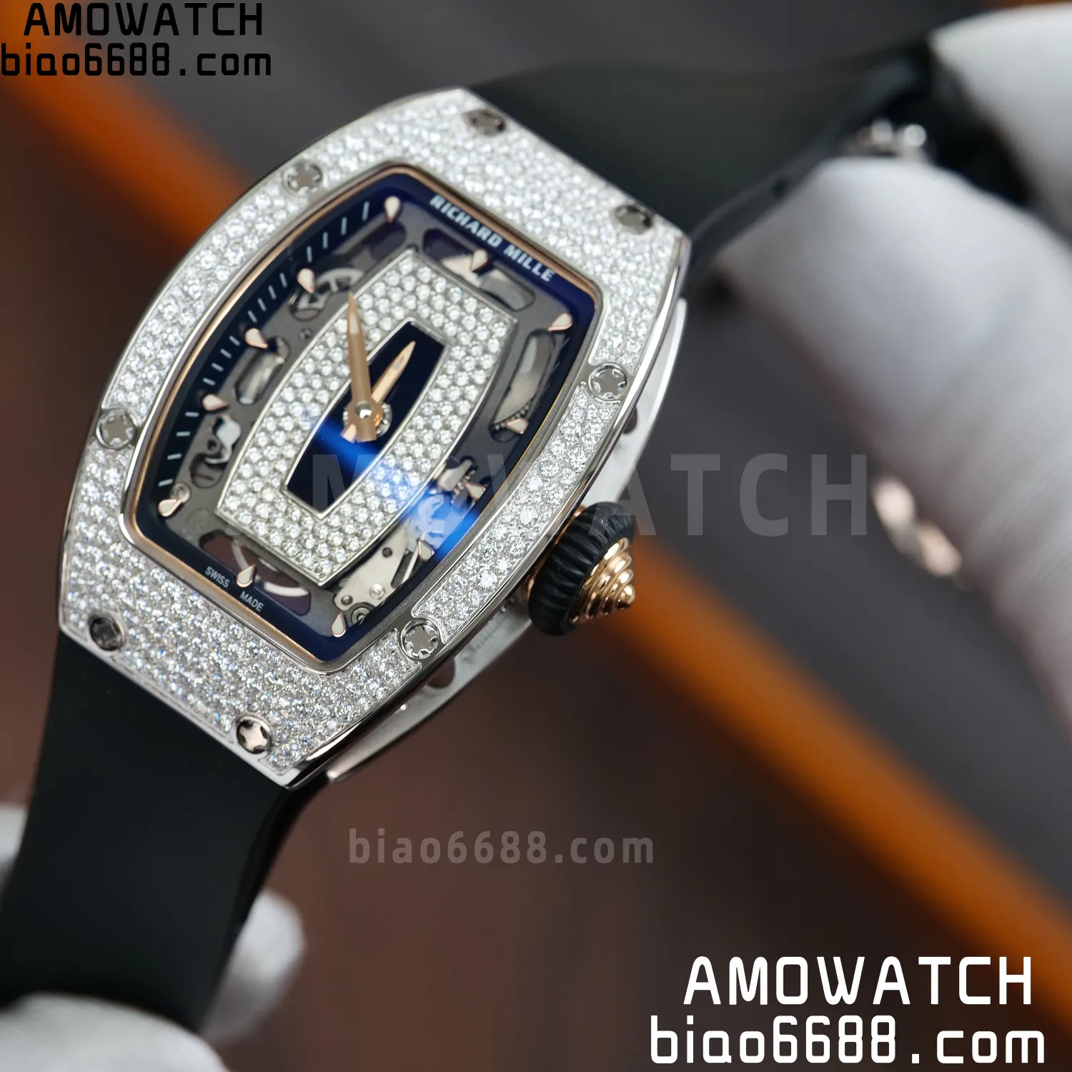 Richard Mille RM07 RM07-01 Ladies ZF 1:1 Best Edition Black Diamonds Dial Black Rubber Strap 65 51b4e3d3211fdf4 阿默表行AmoWatch