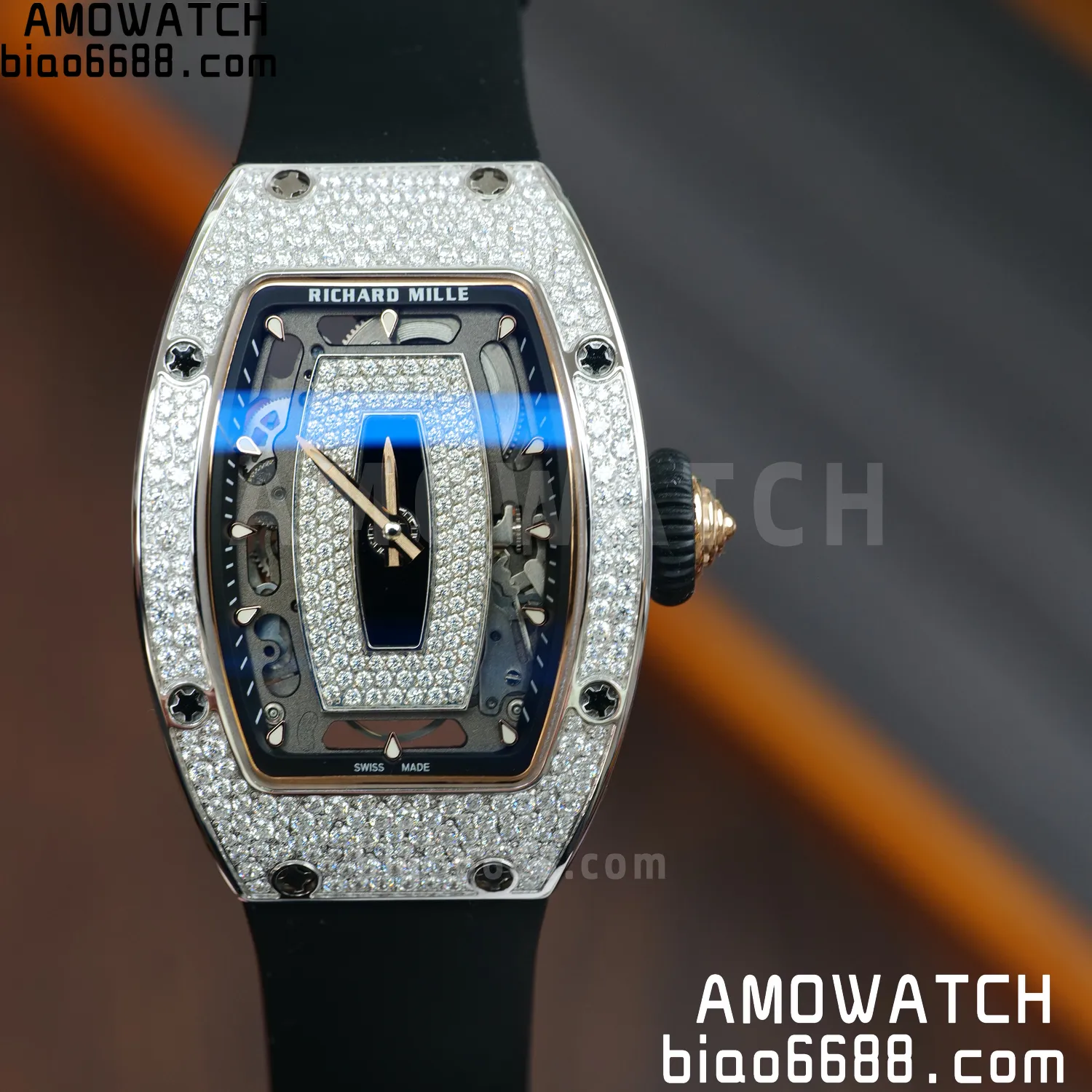 Richard Mille RM07 RM07-01 Ladies ZF 1:1 Best Edition Black Diamonds Dial Black Rubber Strap 61 5636800a64d0da8 阿默表行AmoWatch