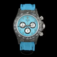 Rolex Daytona DIW Black Carbon DIWF Best Edition Blue/Silver Roman Dial on Blue Nylon Strap DD4801