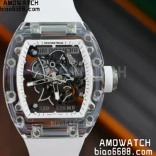 Richard Mille RM055 Crystal SONIC Best Edition White Inner Bezel White Crown on White Rubber Strap