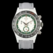 Rolex Daytona DIW White Carbon DIWF Best Edition White/Green Dial on Gray Nylon Strap DD4801