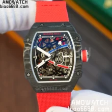 RICHARD MILLE RM67-02 Black NTPT Best Edition Skeleton Dial on Red strap