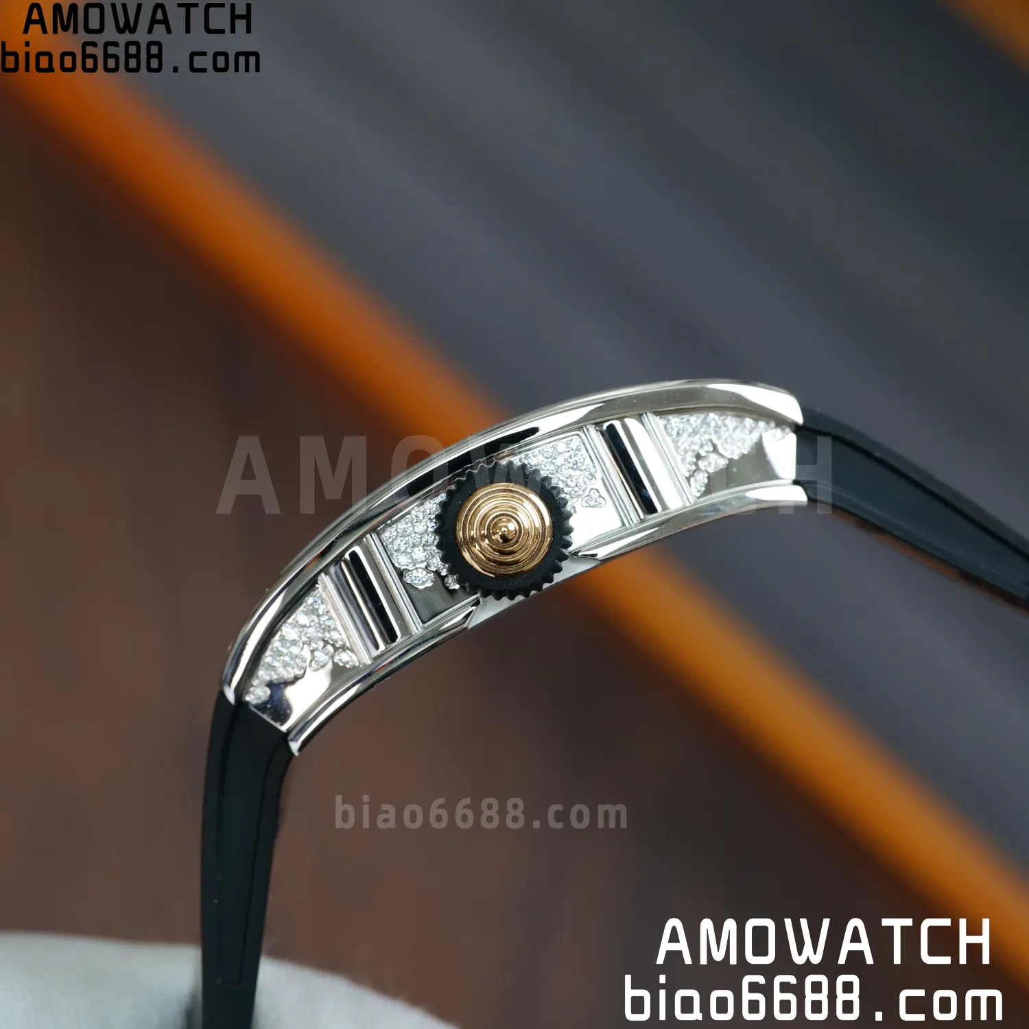 Richard Mille RM07 RM07-01 Ladies ZF 1:1 Best Edition Black Diamonds Dial Black Rubber Strap 64 87da10efc8311e5 阿默表行AmoWatch