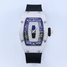 Richard Mille RM07 RM07-01 Ladies ZF 1:1 Best Edition Black Diamonds Dial Black Rubber Strap