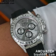 Custom Made Rolex Daytona m126539tbr-0002 Grey moissanite dial Dial on Moissanite Bezel