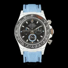 Rolex Daytona DIW White Carbon DIWF Best Edition Black Dial on Blue Nylon Strap DD4801