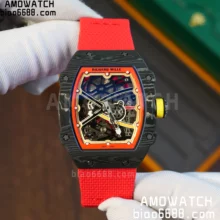 RICHARD MILLE RM67-02 Black NTPT Best Edition Skeleton Dial on Red strap