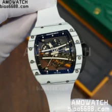 Custom Made Richard Mille RM61-01 RM061 1:1 Best Edition Vaucher RMUL2 Super Clone White Rubber strap