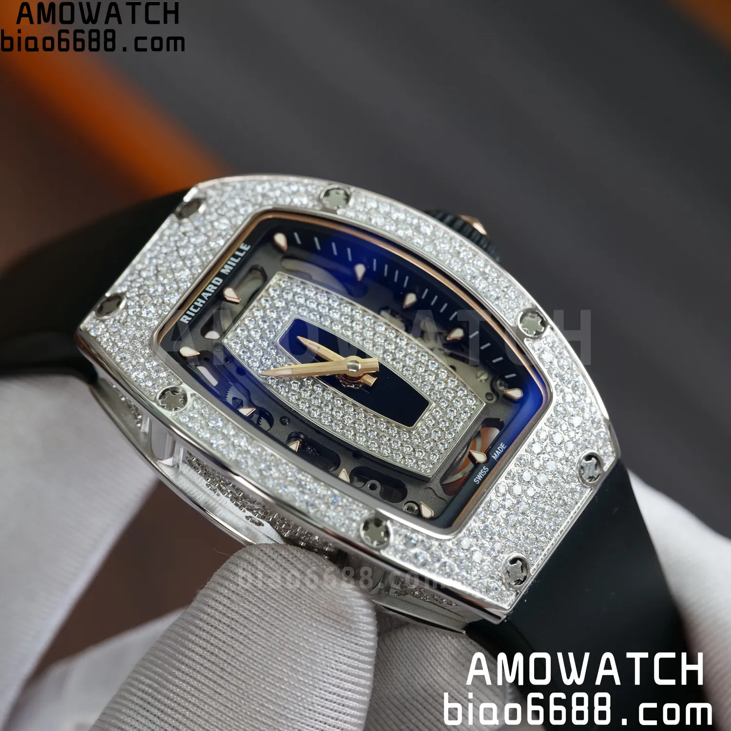 Richard Mille RM07 RM07-01 Ladies ZF 1:1 Best Edition Black Diamonds Dial Black Rubber Strap 66 f3ed1bbb5c19703 阿默表行AmoWatch