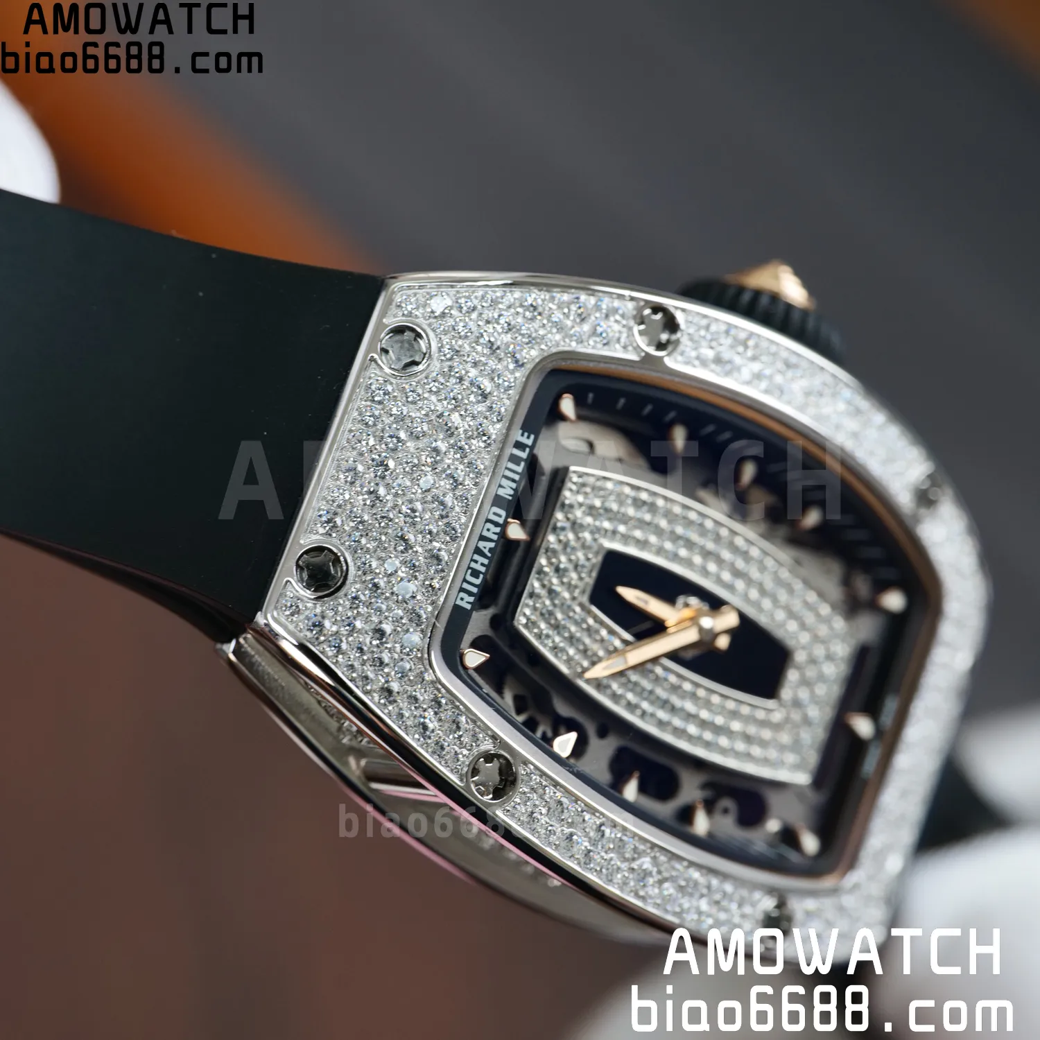 Richard Mille RM07 RM07-01 Ladies ZF 1:1 Best Edition Black Diamonds Dial Black Rubber Strap 68 fa3755e3caf72c4 阿默表行AmoWatch