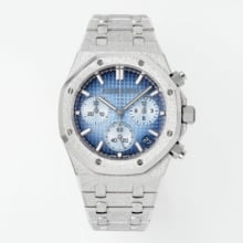 AP Royal Oak Chrono 26240 Frosted SS APSF 1:1 Best Edition Ice Blue Dial on Bracelet SA4401 Super Clone
