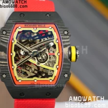 RICHARD MILLE RM67-02 Black NTPT Best Edition Skeleton Dial on Red strap