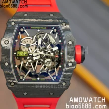 RICHARD MILLE RM035-02 NTPT ZF 1:1 Best Edition Skeleton Dial on Red Rubber Strap RMAL1 Super Clone