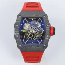 RICHARD MILLE RM035 RM35-01 Black Carbon ZF 1:1 Best Edition Red Rubber Strap Clone RMUL3