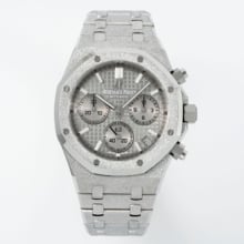 AP Royal Oak Chrono 26240 Frosted SS APSF 1:1 Best Edition Gray/GrayDial on Bracelet SA4401 Super Clone