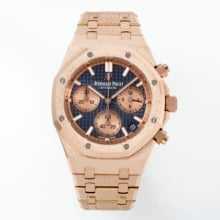 Royal Oak Chrono 26240 Frosted RG APSF 1:1 Best Edition Blue Dial on RG Bracelet SA4401 Super Clone