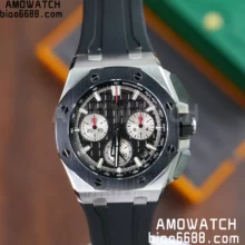 AP Royal Oak Offshore 43mm 26420 SS APSF 1:1 Best Edition Black Dial on Black Leather Super Clone 4401
