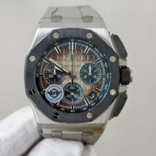 AP Royal Oak Offshore 43mm 26420 SS APSF 1:1 Best Edition Light Brown Dial on Rubber Strap Super Clone 4401