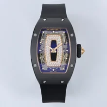 RM07 Ladies Black Ceramic ZF 1:1 Best Edition Black Dial on Black Rubber Strap CRMA2 Clone