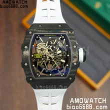 RICHARD MILLE RM035-02 NTPT ZF 1:1 Best Edition Skeleton Dial on White Rubber Strap RMAL1 Super Clone