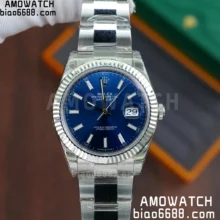 Rolex DateJust 36mm SS 116234 VS Factory 1:1 Best Edition 904L Steel Blue Stick Dial on Oyster Bracelet VS3235