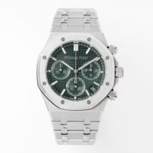 AP Royal Oak Chrono 26240 SS DDF 1:1 Best Edition Green Dial on SS Bracelet DD4401 Super Clone