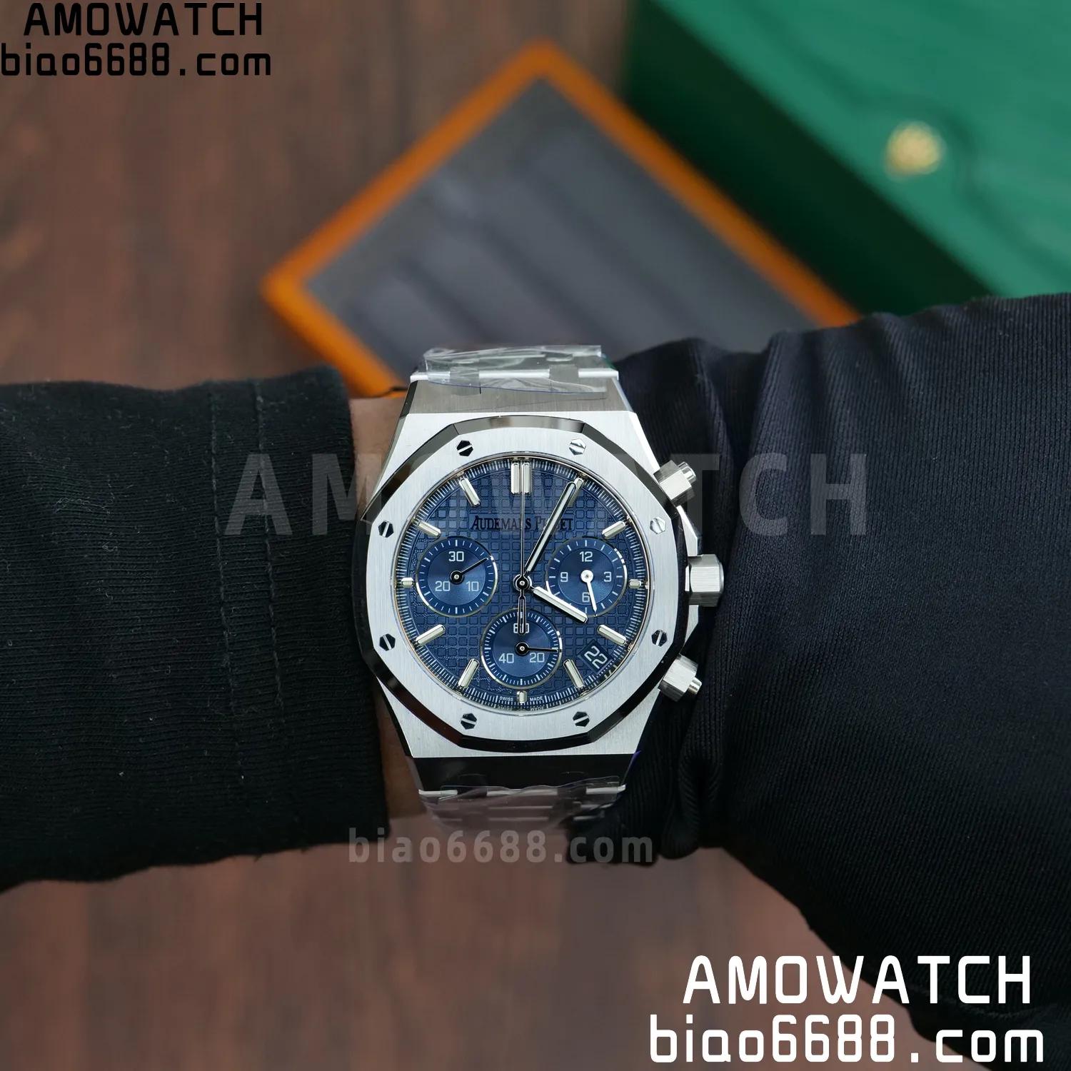 AP Royal Oak Chrono 26240 SS DDF 1:1 Best Edition Blue Dial on SS Bracelet DD4401 Super Clone V2 120 c8fd8d2de36892c 阿默表行AmoWatch