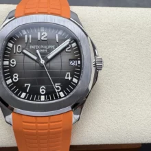 PP Aquanaut 5167 SS DDF 1:1 Best Edition Gray Dial on Orange Rubber Strap DD330
