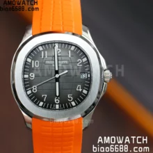 PP Aquanaut 5167 SS DDF 1:1 Best Edition Gray Dial on Orange Rubber Strap DD330