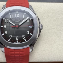 PP Aquanaut 5167 SS Singapore DDF 1:1 Best Edition Gray Dial on Red Rubber Strap DD330