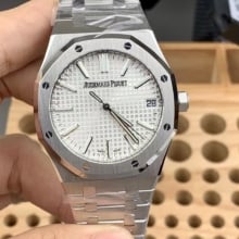 AP Royal Oak 15510 SS TOP 1:1 Best Edition Silver Dial on SS Bracelet SA4302 Super Clone