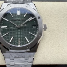 AP Royal Oak 41mm 15510ST SS DDF 1:1 Best Edition Green Dial on SS Bracelet SA4302 Super Clone