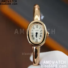 Cartier Baignoire 18.7mm RG WGBA0036 BBAF 1:1 Best Edition White Dial on RG Bracelet Ronda Quartz