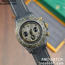 Rolex Daytona DIW “AVIA GREY” Carbon DIWF 1:1 Best Edition Gray/Yellow Dial on Black Nylon Strap