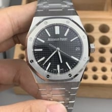 AP Royal Oak 15510 SS TOP 1:1 Best Edition Black Dial on SS Bracelet SA4302 Super Clone
