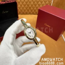 Cartier Baignoire 18.7mm YG WGBA0035 BBAF 1:1 Best Edition White Dial on YG Bracelet Ronda Quartz