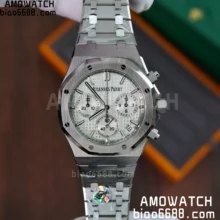 AP Royal Oak Chrono 26240 SS APSF 1:1 Best Edition Silver Dial on SS Bracelet SA4401 Super Clone V2 (Free Sprung)