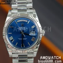 Rolex DayDate 228239 40mm VSF 1:1 Best Edition Gradient Blue Roman Dial Fluted Bezel 3255