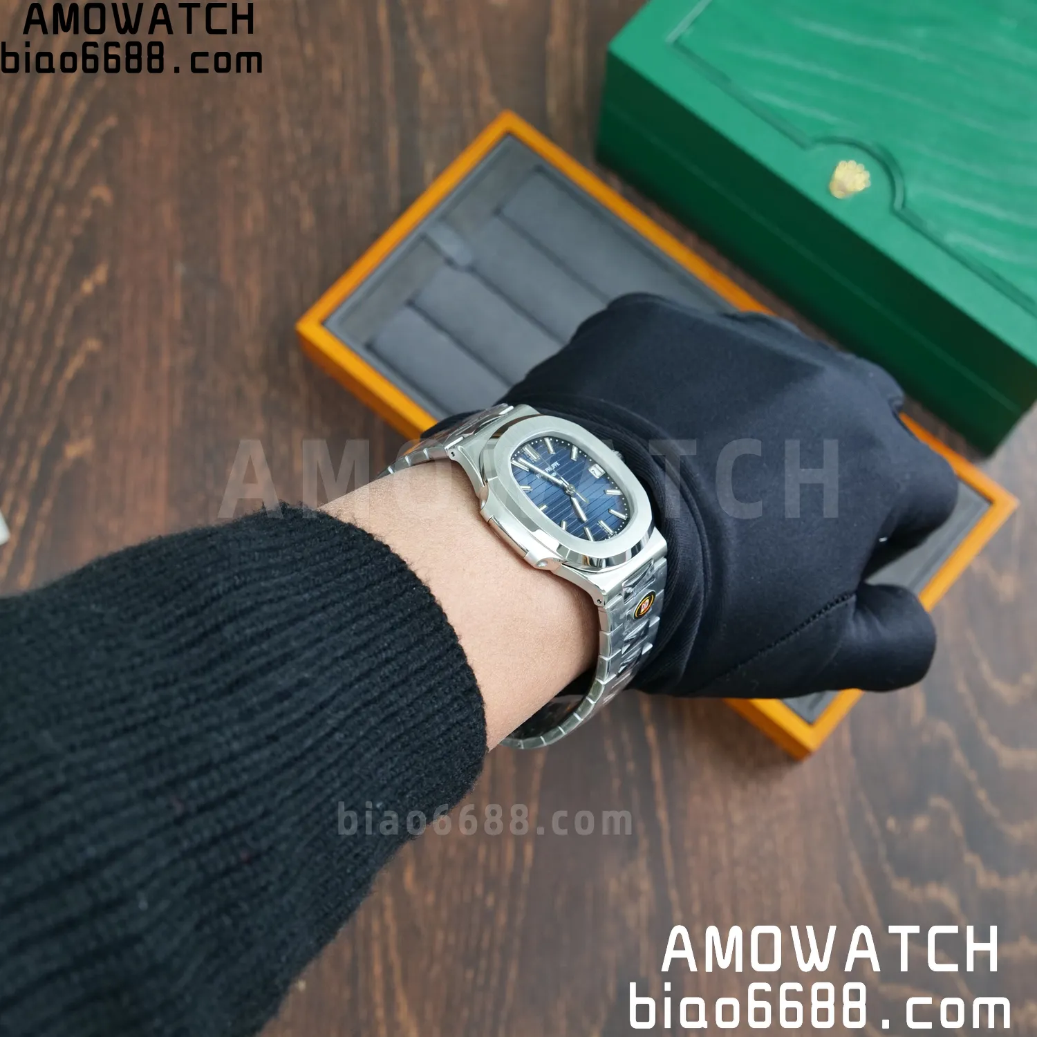 PP Nautilus 5811 DDF 1:1 Best Edition Blue Textured Dial on SS Bracelet DD330 Super Clone (Weighted) 98 037ffb18fa6eb53 阿默表行AmoWatch