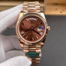 Rolex Day Date 40 RG 228236 RCF 1:1 Best Edition Brown Roman Dial on President Bracelet VR3255 (211g)
