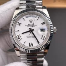 Rolex Day Date 40 SS 228236 RCF 1:1 Best Edition White Blue Roman Dial on President Bracelet VR3255 (211g)