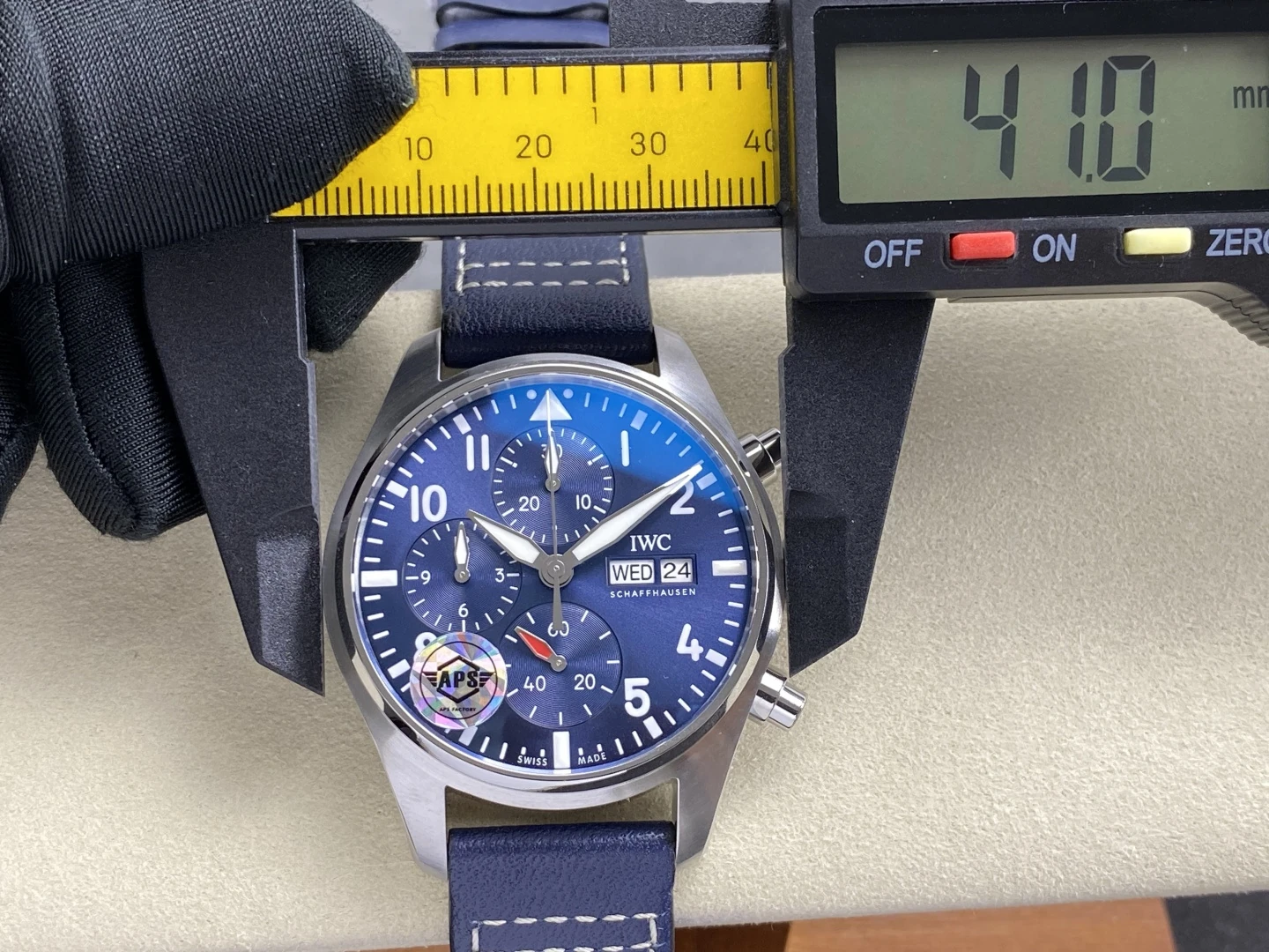 IWC Pilot Chrono IW388101 APSF 1:1 Best Edition Blue Dial on Blue Leather Strap SA69385 Super Clone 33 1e192f7283891f7 阿默表行AmoWatch