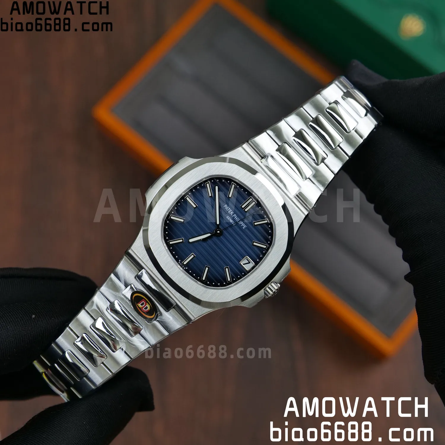 PP Nautilus 5811 DDF 1:1 Best Edition Blue Textured Dial on SS Bracelet DD330 Super Clone (Weighted) 74 3db76e91f87eec1 阿默表行AmoWatch