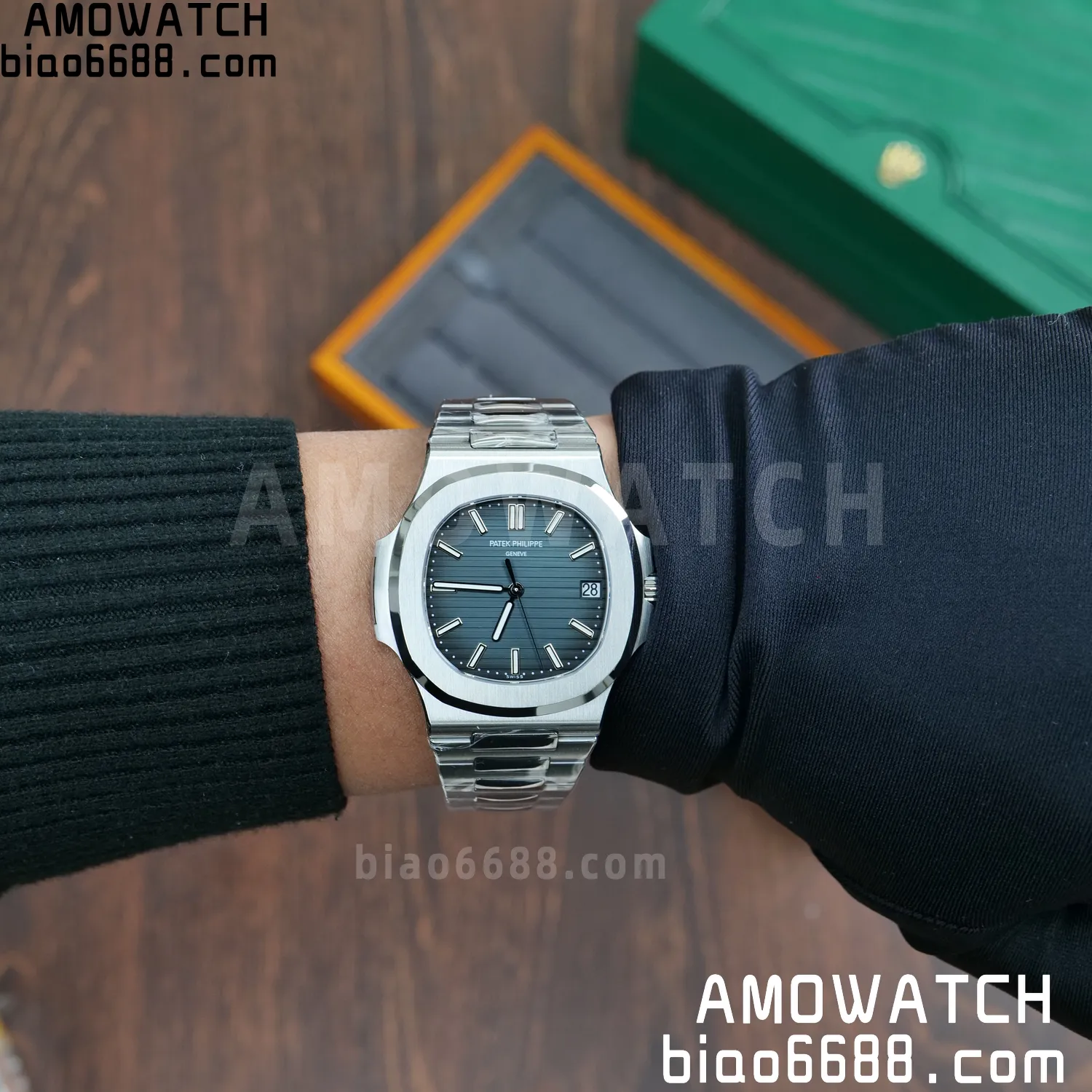 PP Nautilus 5711 DDF 1:1 Best Edition Blue Dial on SS Bracelet DD324 Super Clone V2 90 3eafe727c044e84 阿默表行AmoWatch